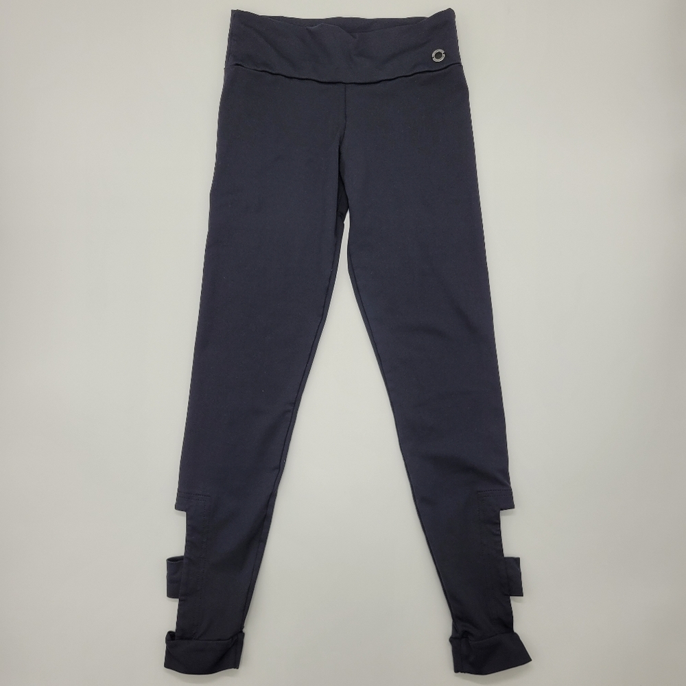 Blue Fish Leggings Dark Navy Blue Cut Out Active Sport Stretch Womens Size Small